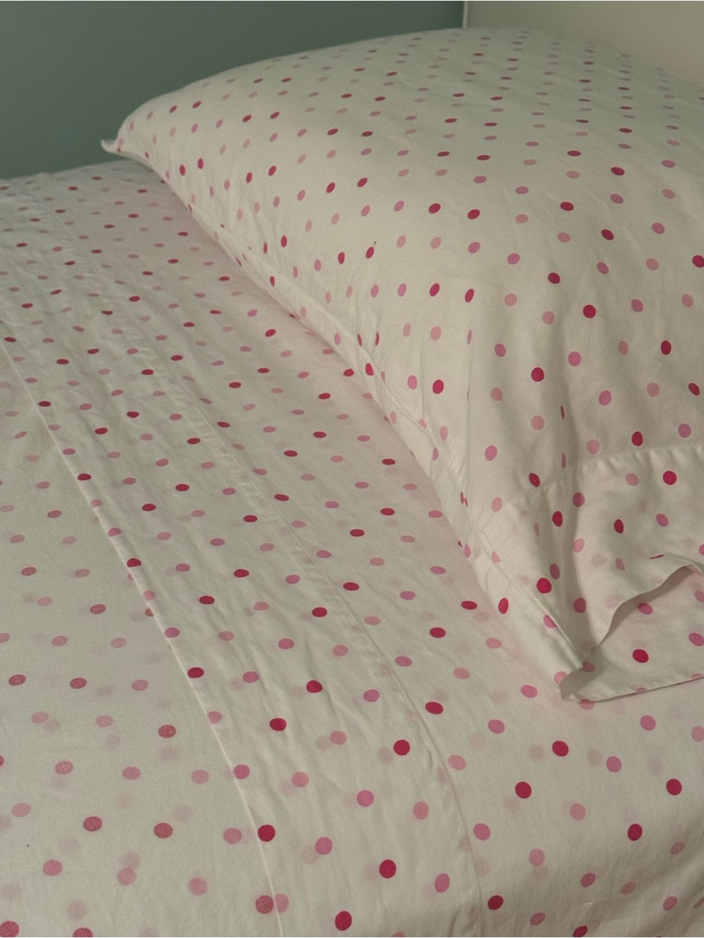 Pink Polka Dot Sheet Set Size Twin - Picture 2 of 6